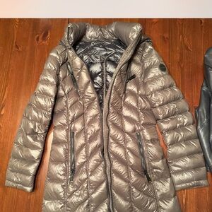 Calvin Klein Women's Metallic Gray Puffer Coat